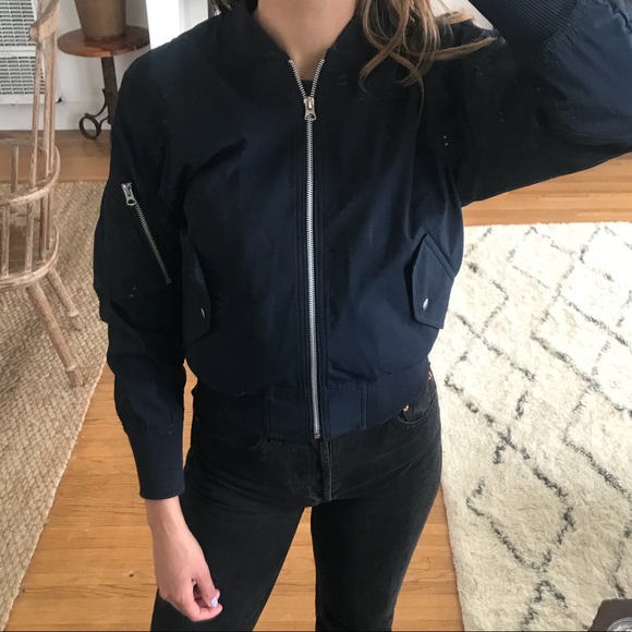 Acne Dark Blue Bomber Jacket XS - Picture 8 of 8